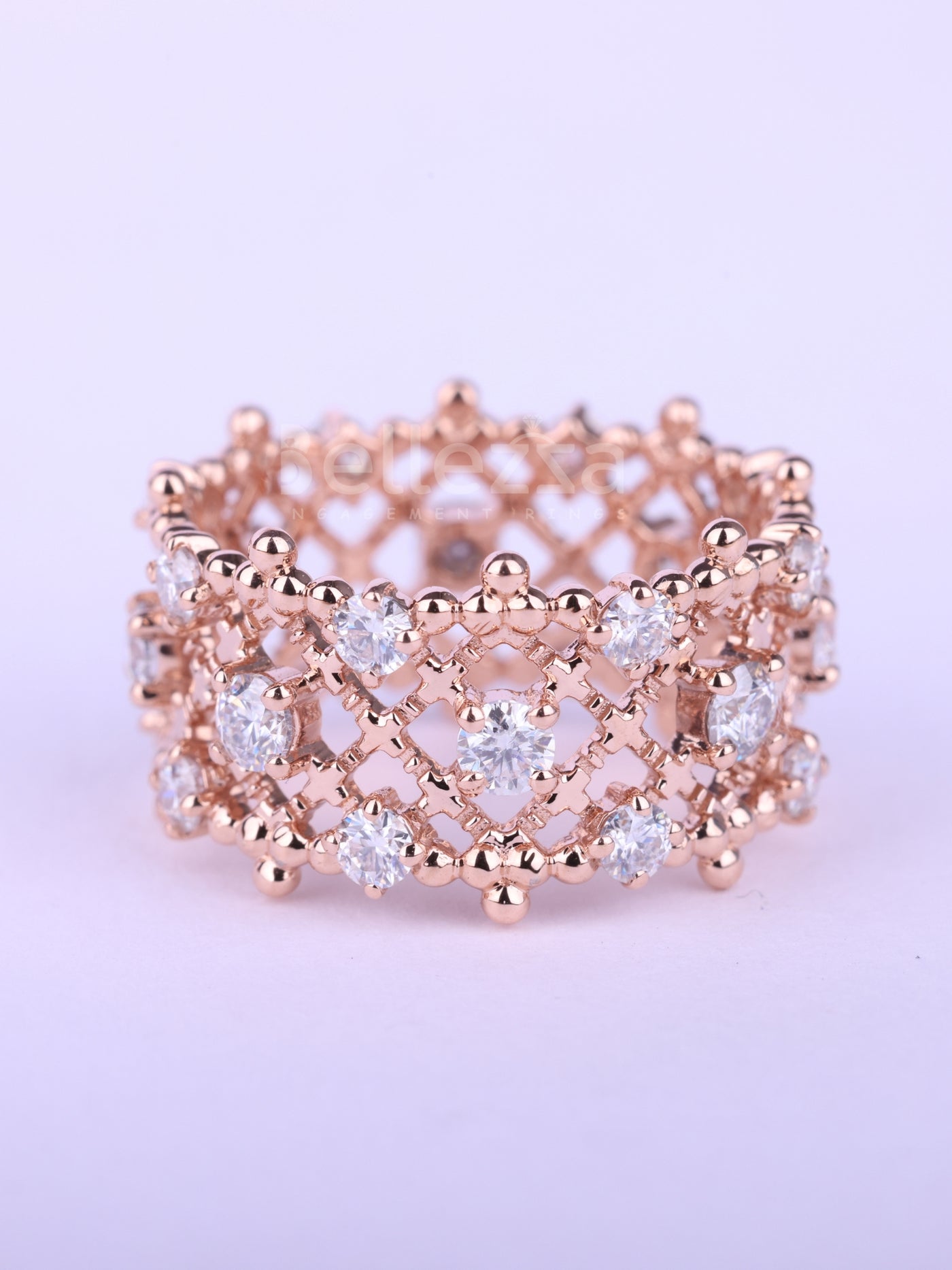 Uniuqe Round Diamond Full Eternity Moissanite Wedding Band