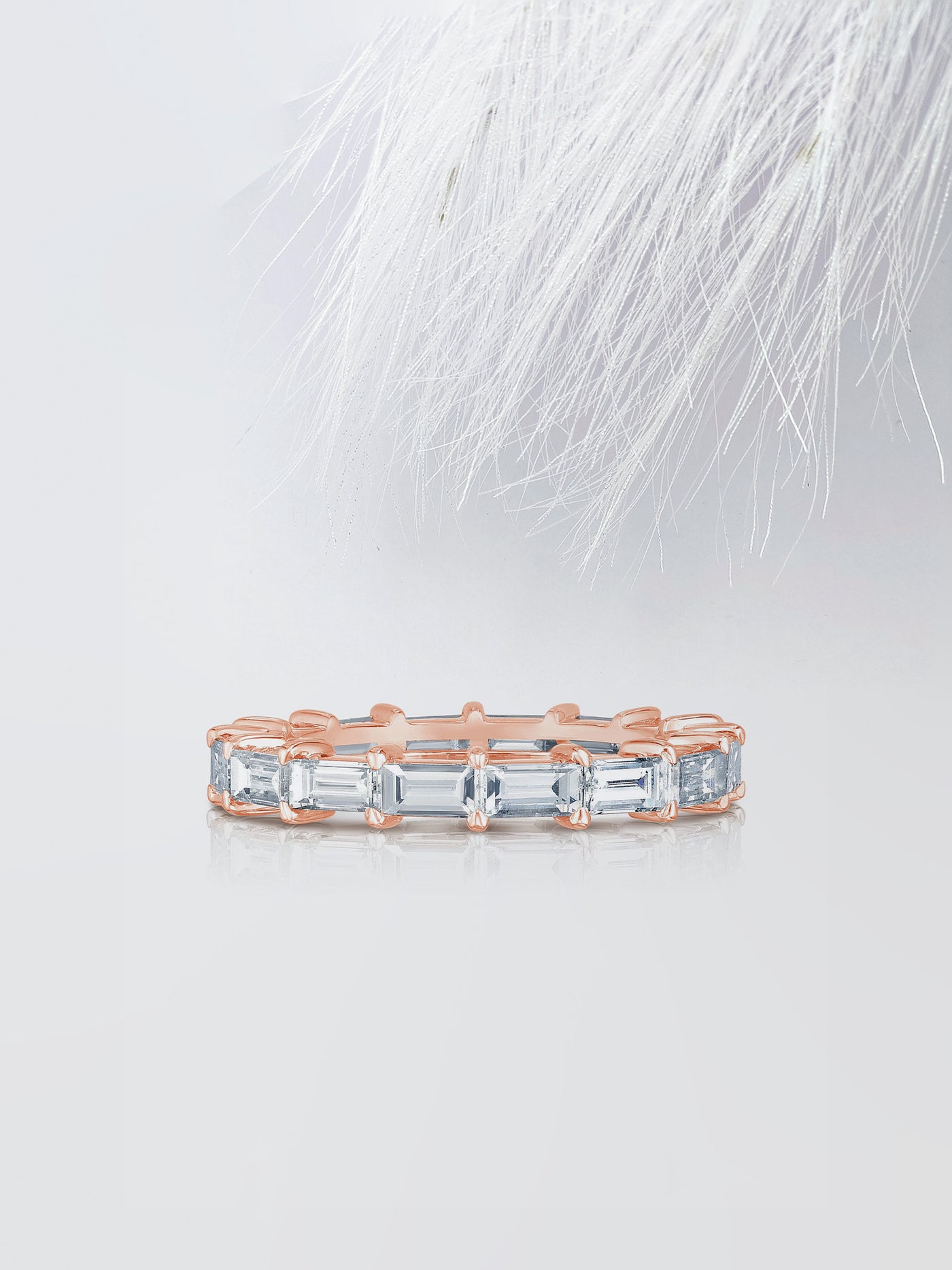 Baguette Cut Eternity Diamond Wedding Band For Women