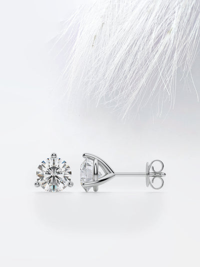 2.0CT Round Cut Stud Moissanite Diamond Earrings For Women