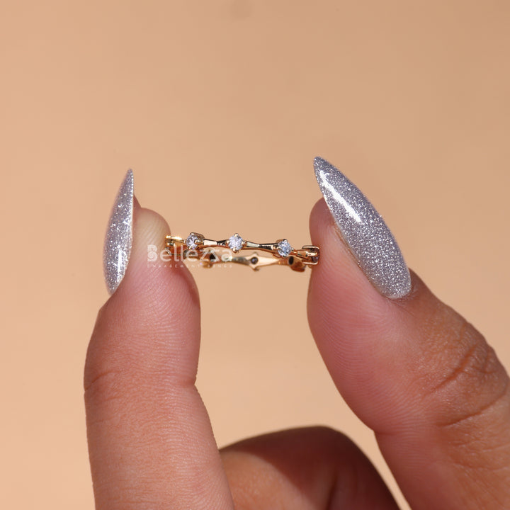 Round Diamond Full Eternity Petite Pave Wedding Band - Ready To Ship