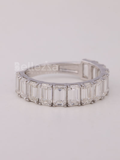 1.50TCW Emerald Cut Half Eternity Wedding Band For Her