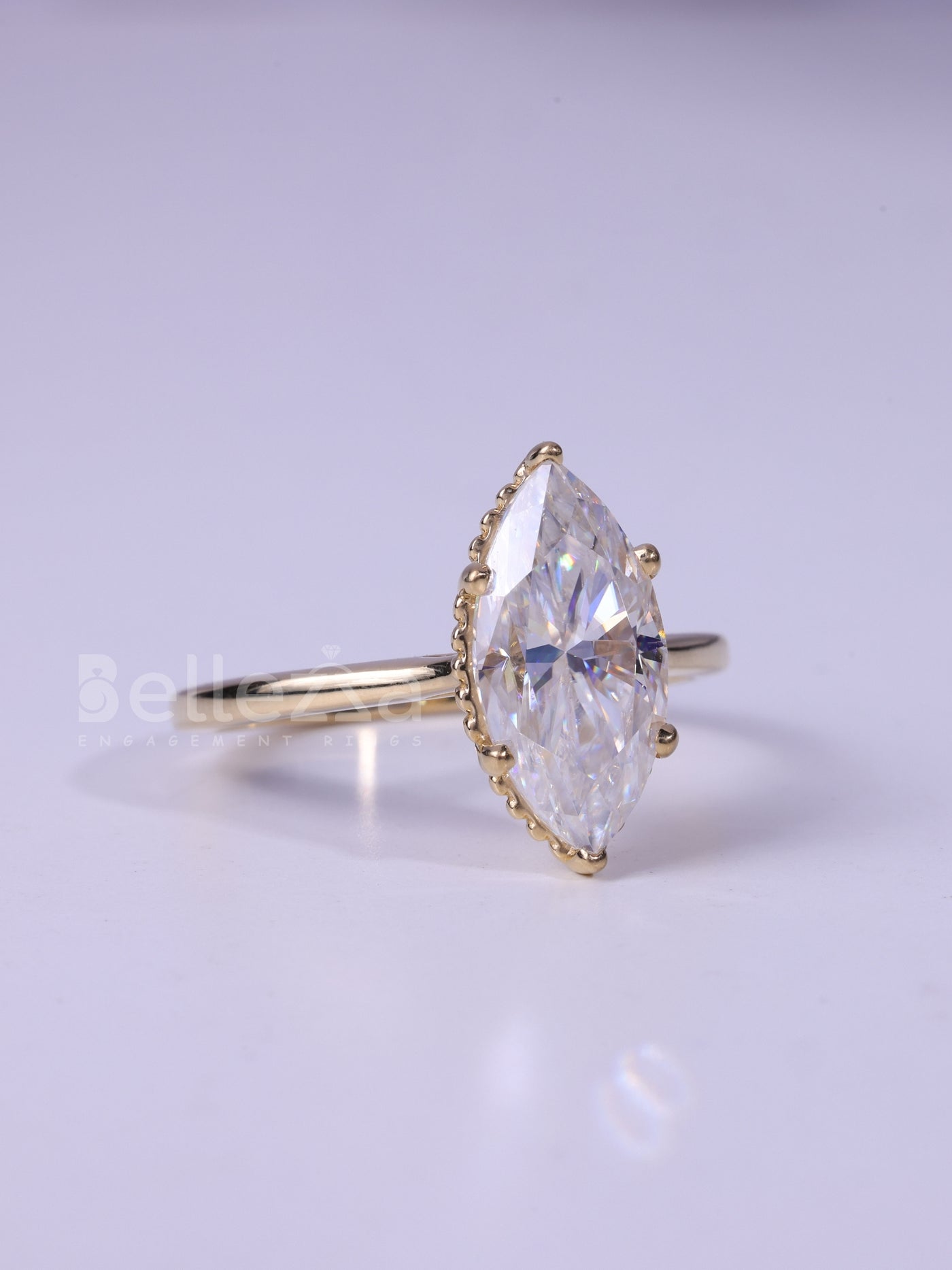 1.5CT-2.5CT Marquise Cut Solitaire Moissanite Engagement Ring