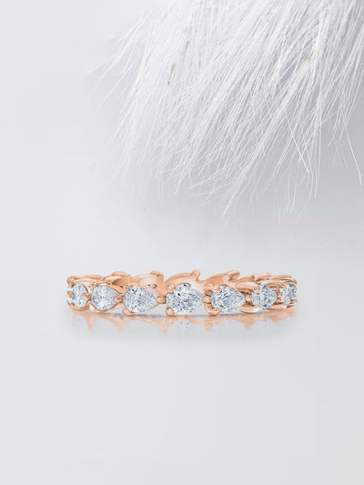 Pear Cut Eternity Diamond Wedding Band For Women