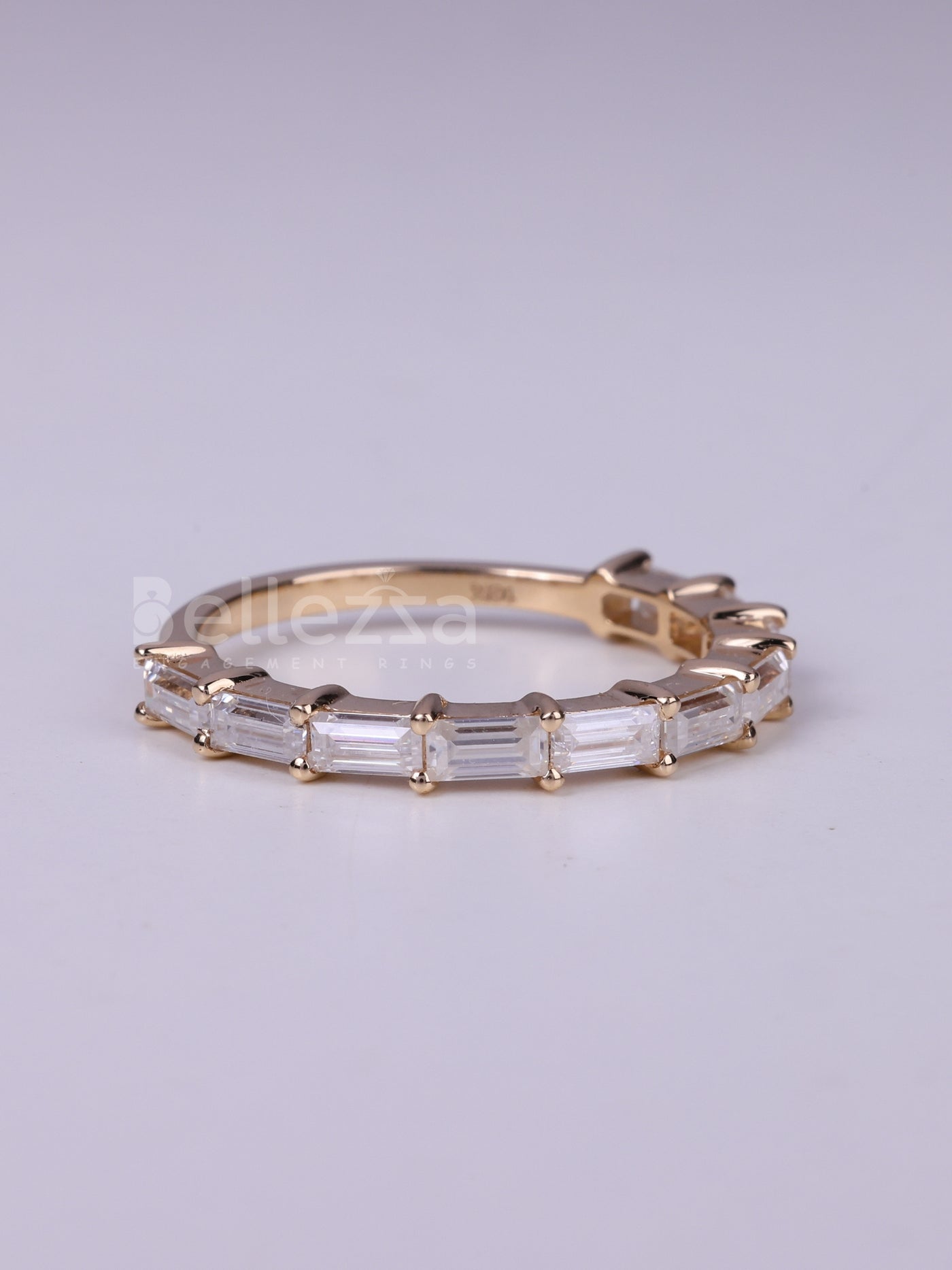 East West Baguette Cut Half Eternity Wedding Band For Her