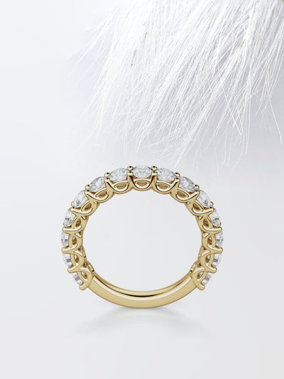 Round Cut Semi Eternity (3\4) Diamond Wedding Band For Women