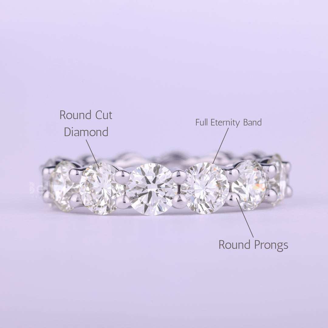 Round Cut Full Eternity Moissanite Wedding Band For Her