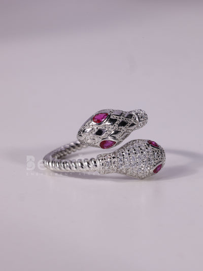 0.40TCW Pink Pear Cut Diamond Snake Style Unique Spiral Ring