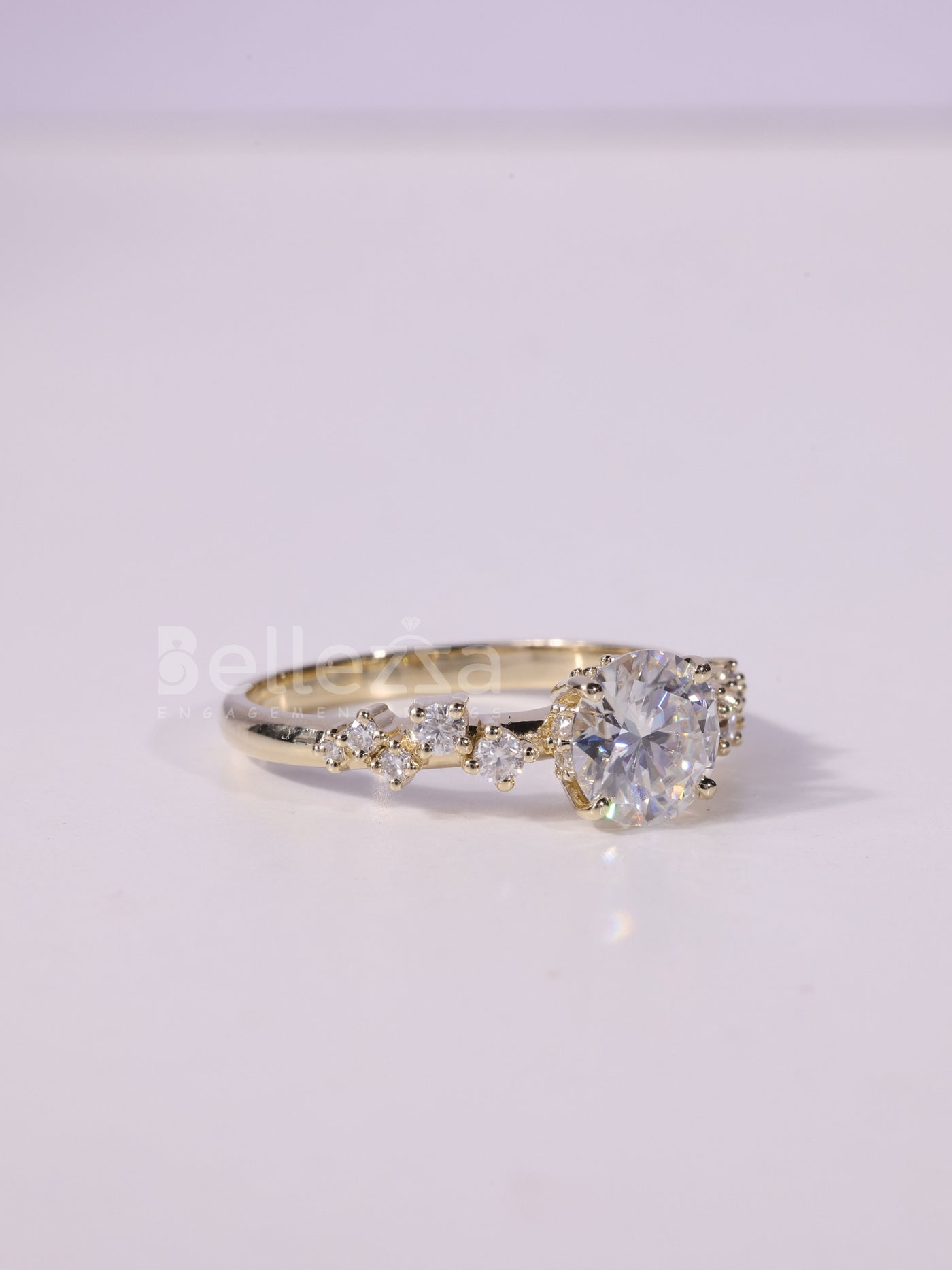 1.0CT-2.0CT Round Brilliant Cut Cluster Diamond Engagement Ring