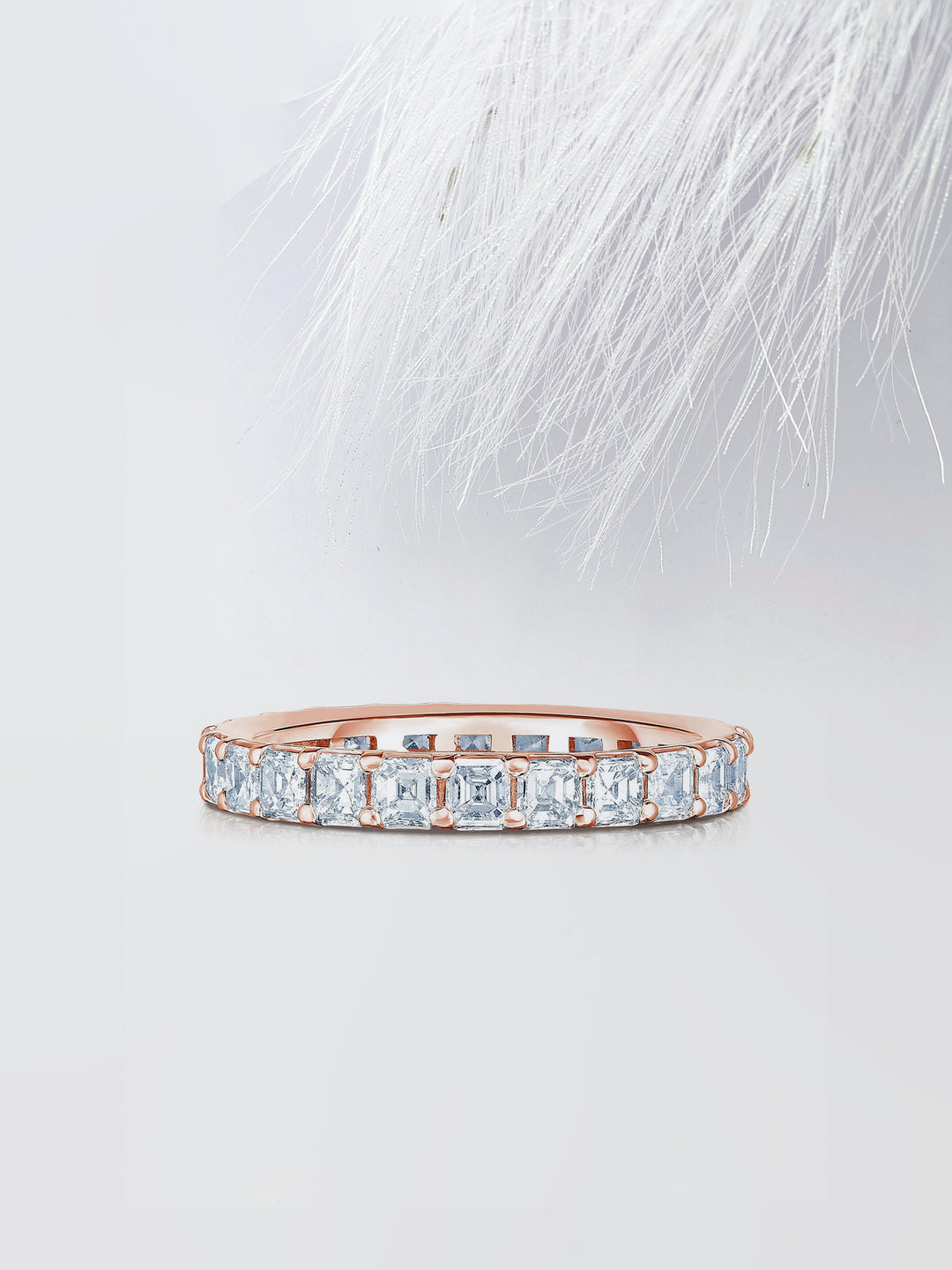 Asscher Cut Eternity Diamond Wedding Band For Women