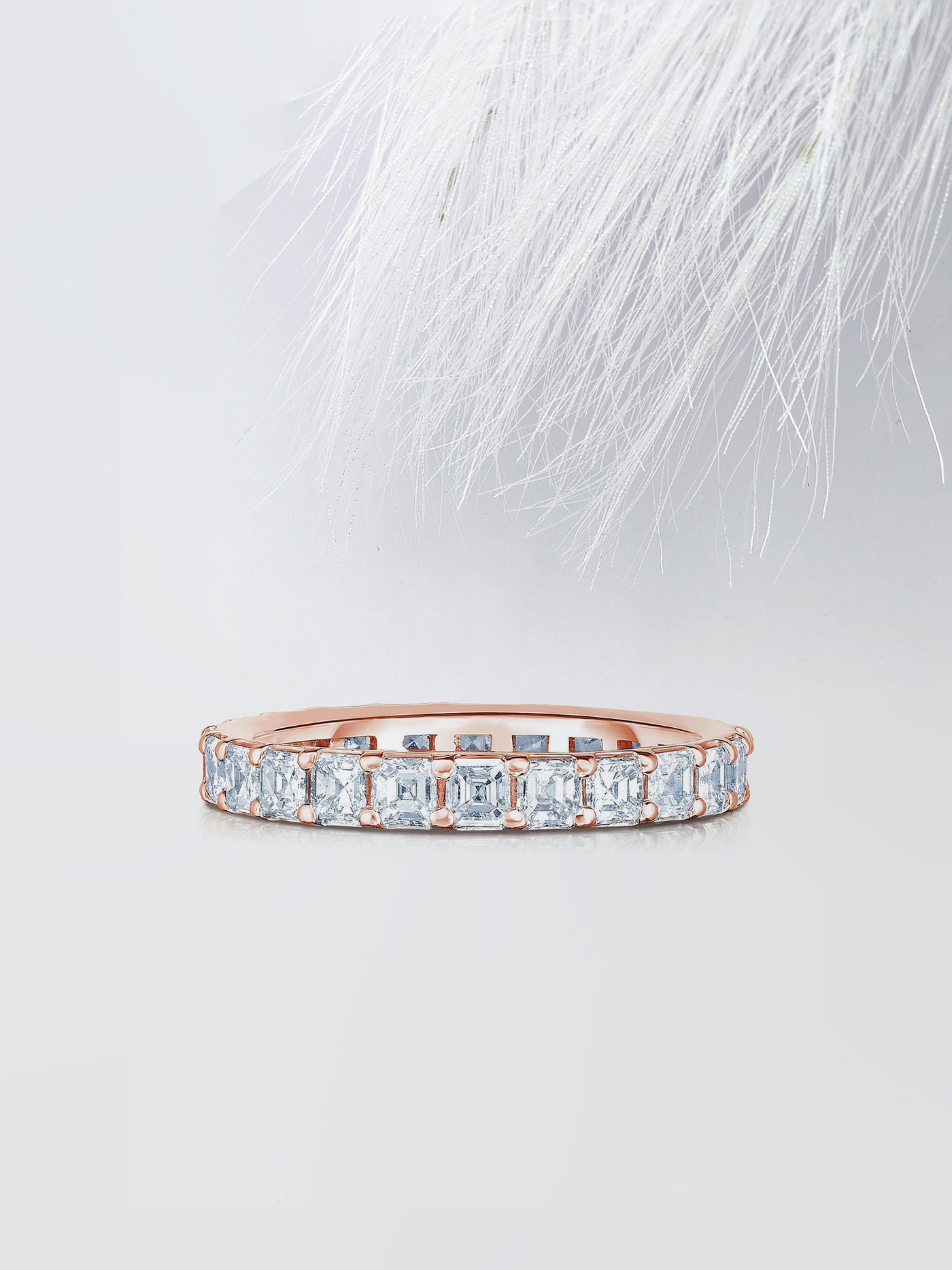 Asscher Cut Eternity Diamond Wedding Band For Women