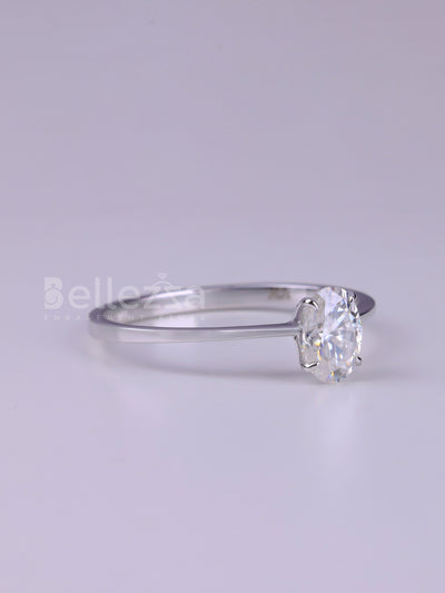 1.0CT Oval Cut Minimalist Solitaire Engagement Ring