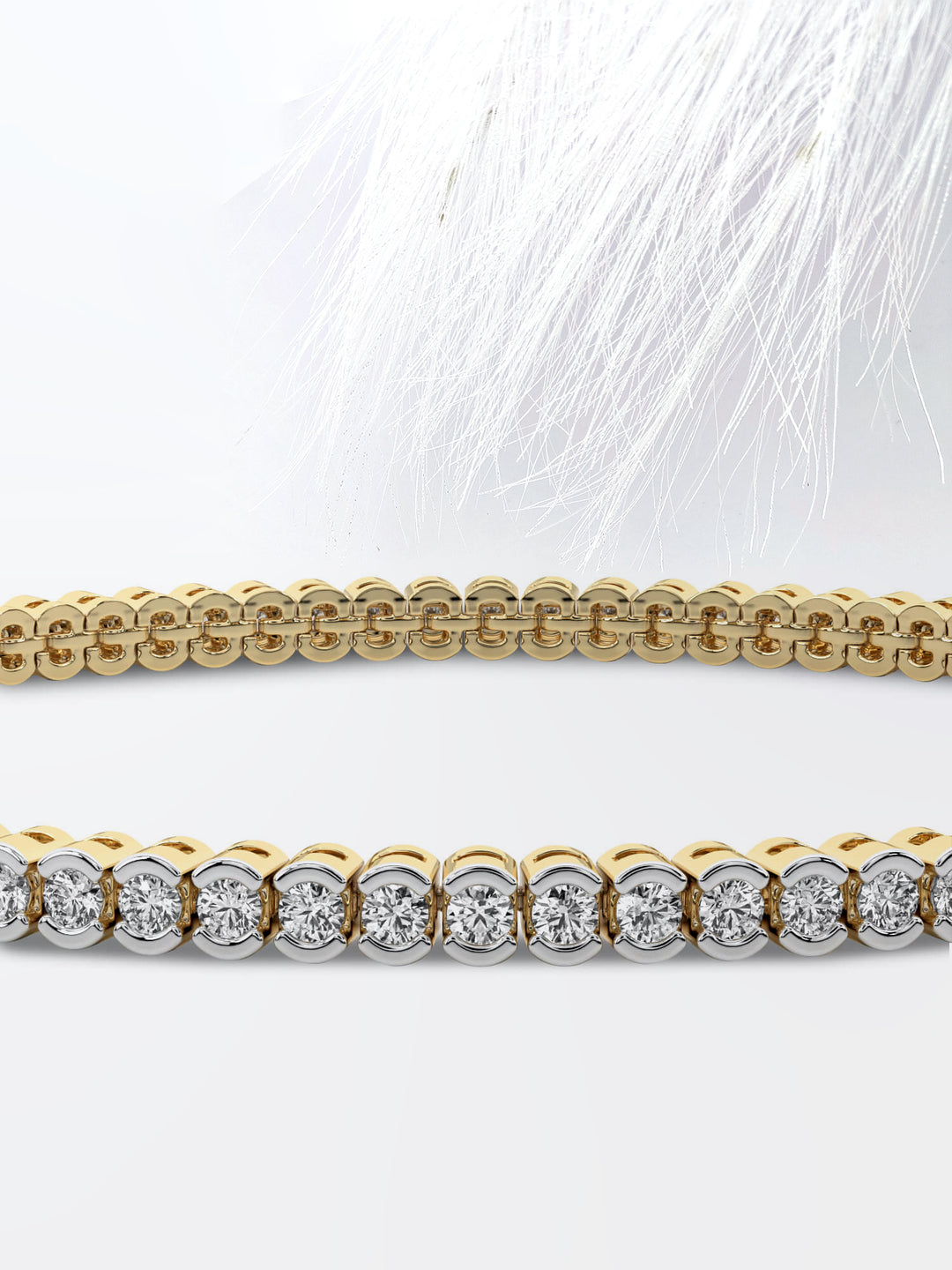 3.0ct Round Cut Half Bezel Moissanite Tennis Diamond Bracelet 14k White Gold