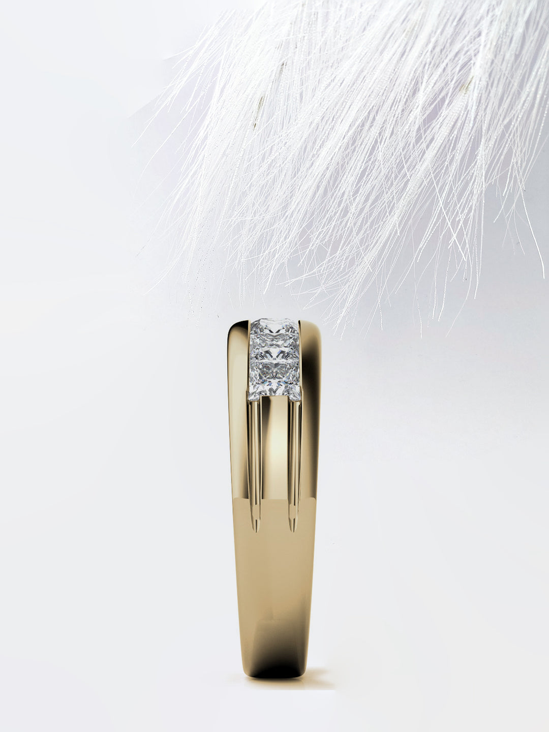 Princess Cut Seven Stone Moissanite Men's Diamond Wedding Band