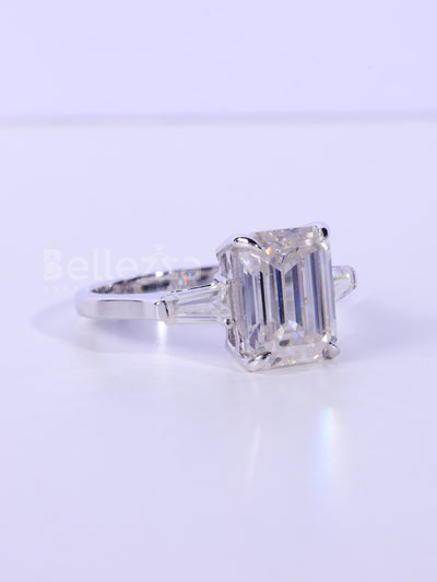 2.0CT-3.0CT Emerald Cut Three Stone Engagement Ring