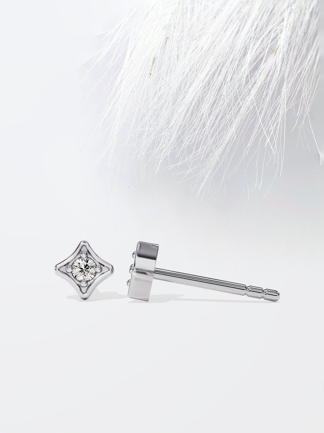 Round Cut Tiny Star Moissanite Stud Diamond Earrings For Her