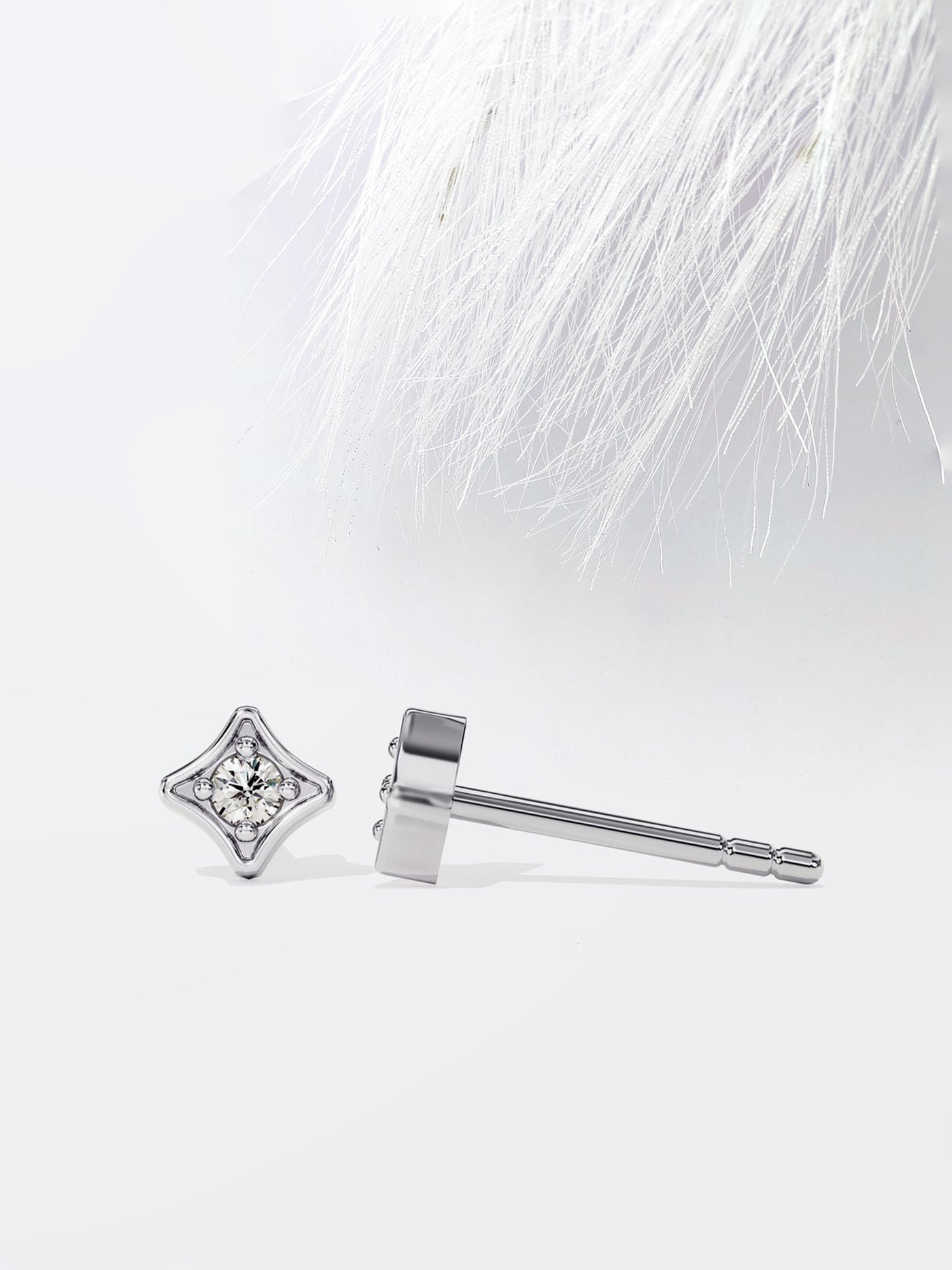 Round Cut Tiny Star Moissanite Stud Diamond Earrings For Her