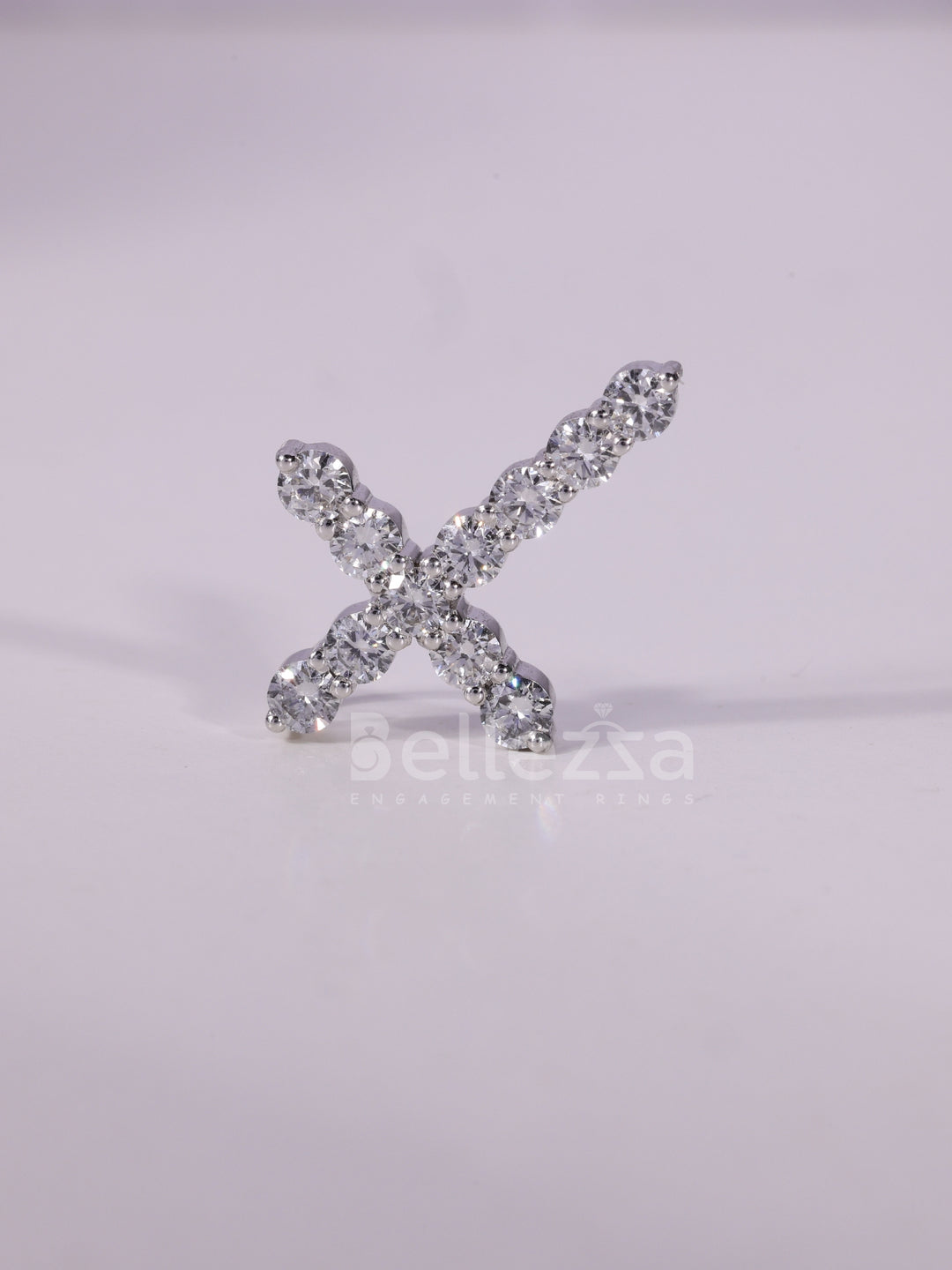 Round Cut Diamond Cross Pendant Necklace For Her