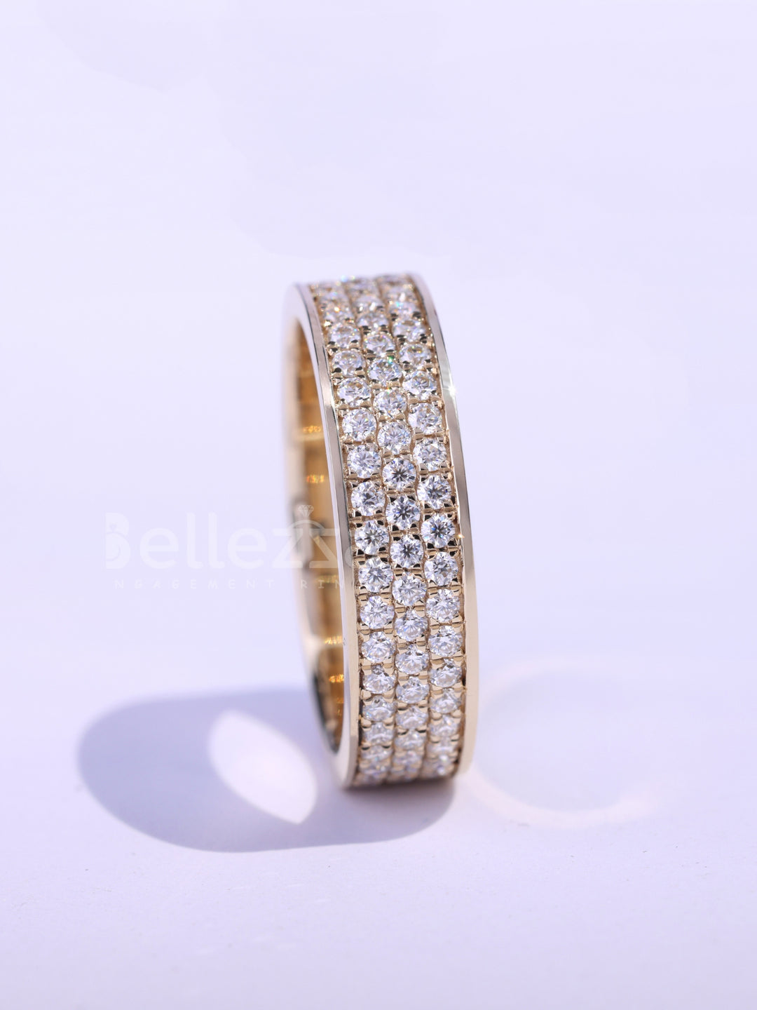 Round Cut Cluster Diamond Full Eternity Wedding Band