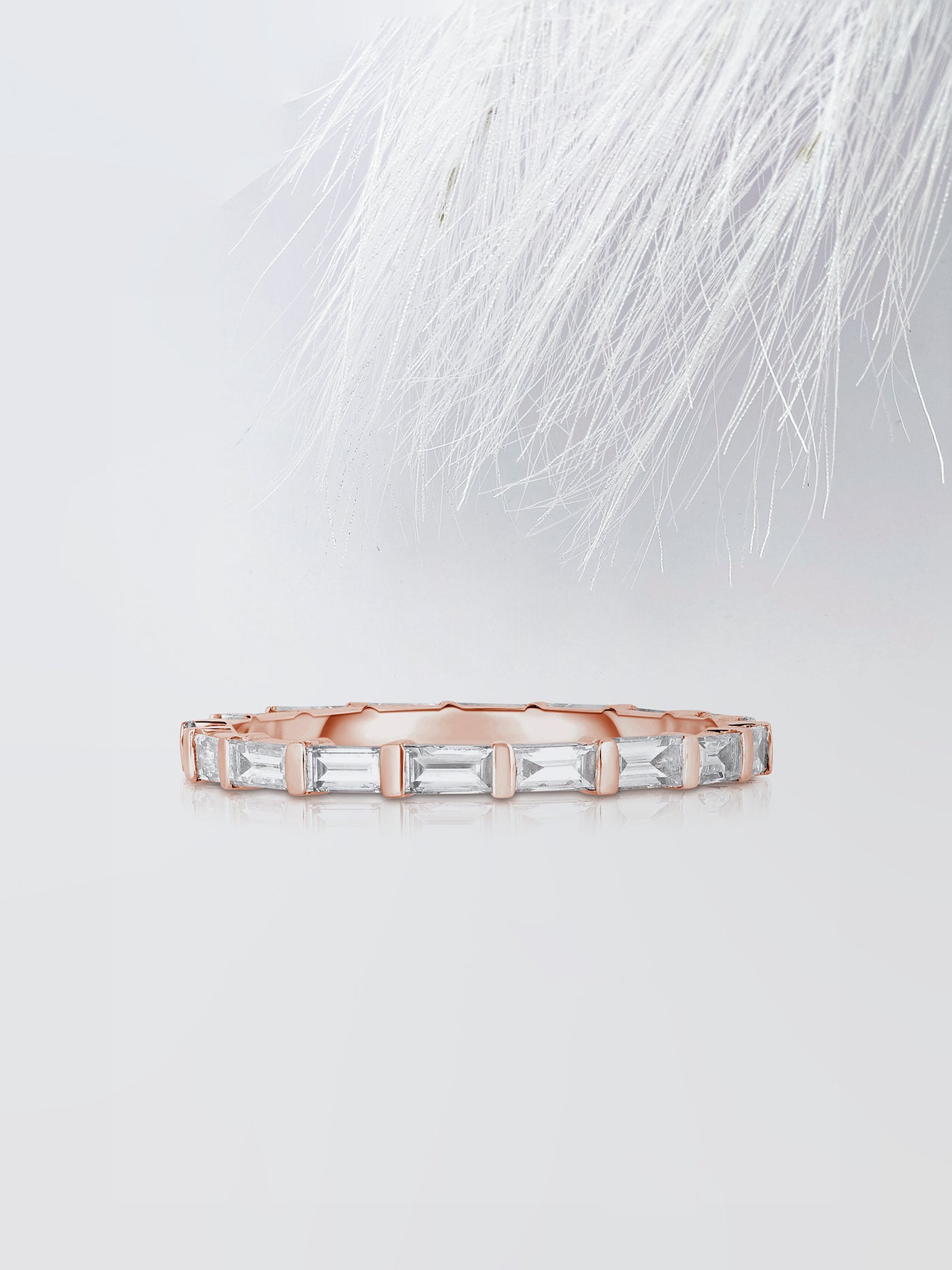 Baguette Cut Bar Eternity Diamond Wedding Band For Women