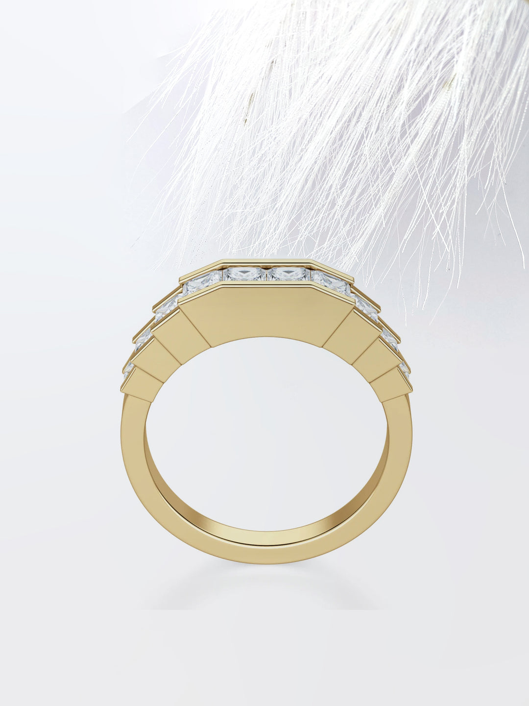 Princess Cut Channel Diamond Wedding Band For Her