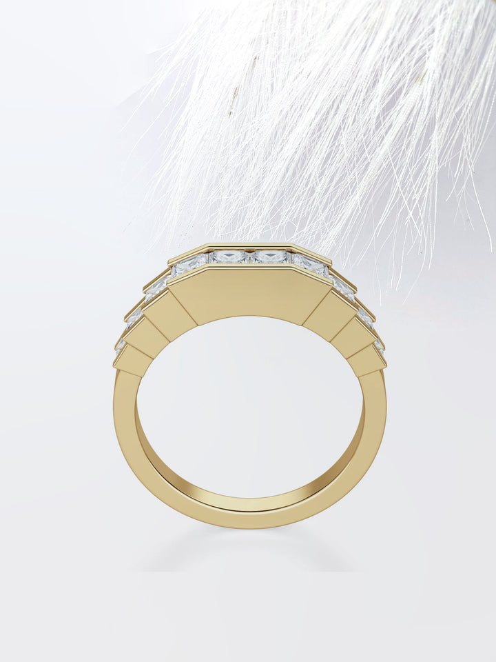 Princess Cut Channel Diamond Wedding Band For Her