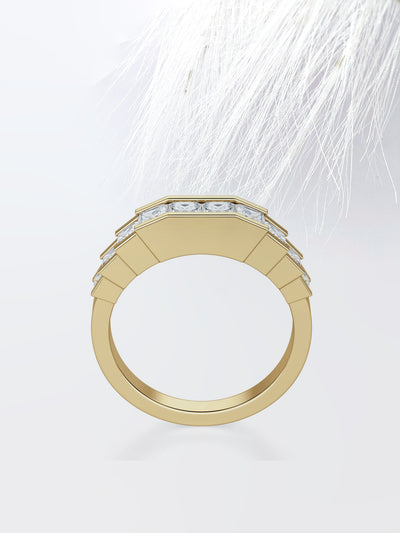 Princess Cut Channel Diamond Wedding Band For Her