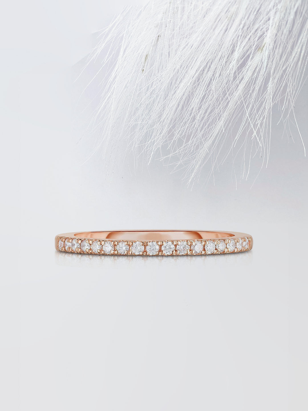 Round Cut Half Eternity Diamond Wedding Band, Anniversary Gift For Her