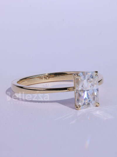 1.0CT Radiant Cut Moissanite Classic Solitaire Timeless Engagement Ring