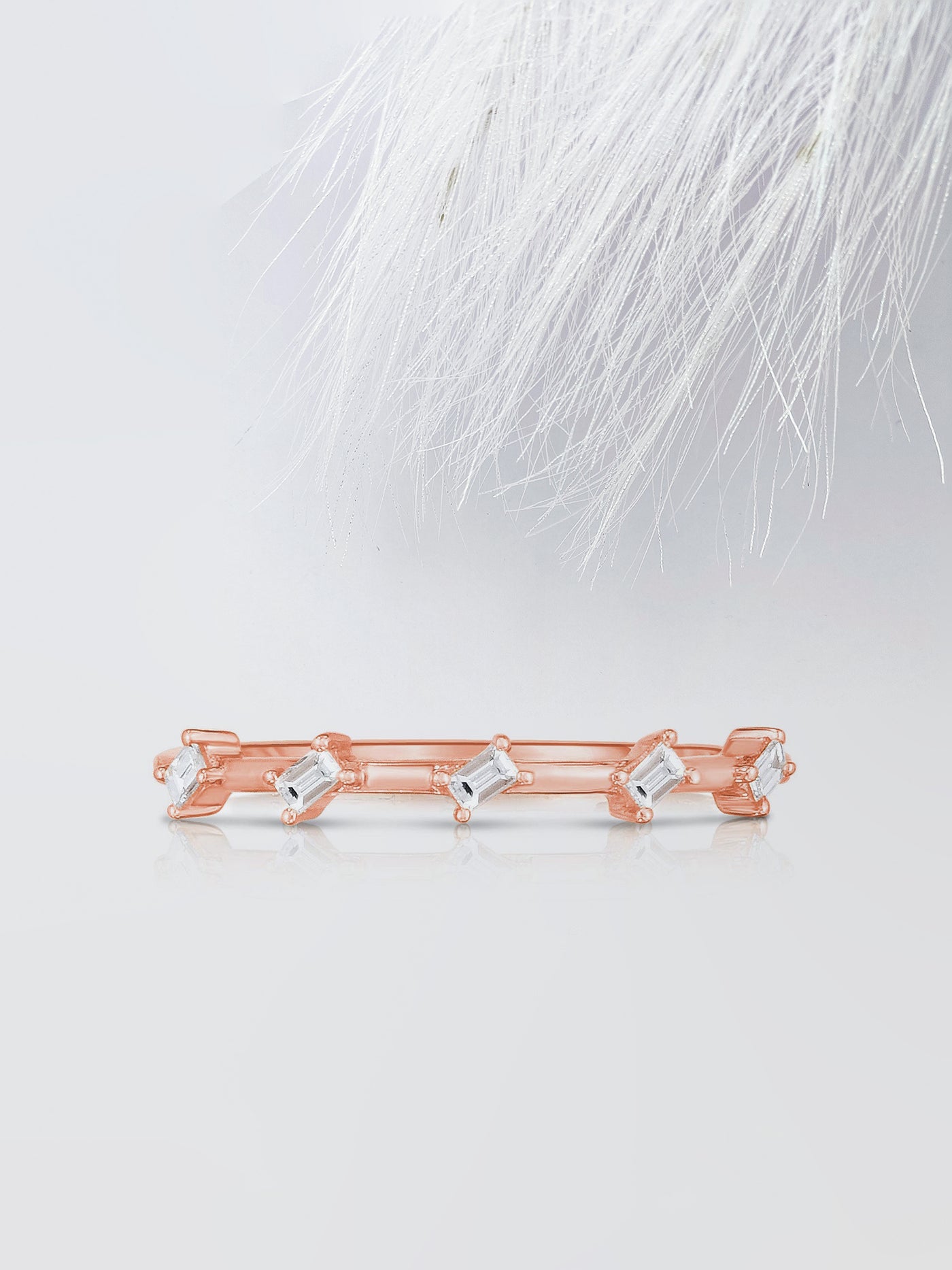 Baguette Cut Half Eternity Diamond Wedding Band For Women