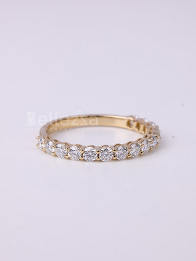 Round Cut Diamond Half Eternity Wedding Band
