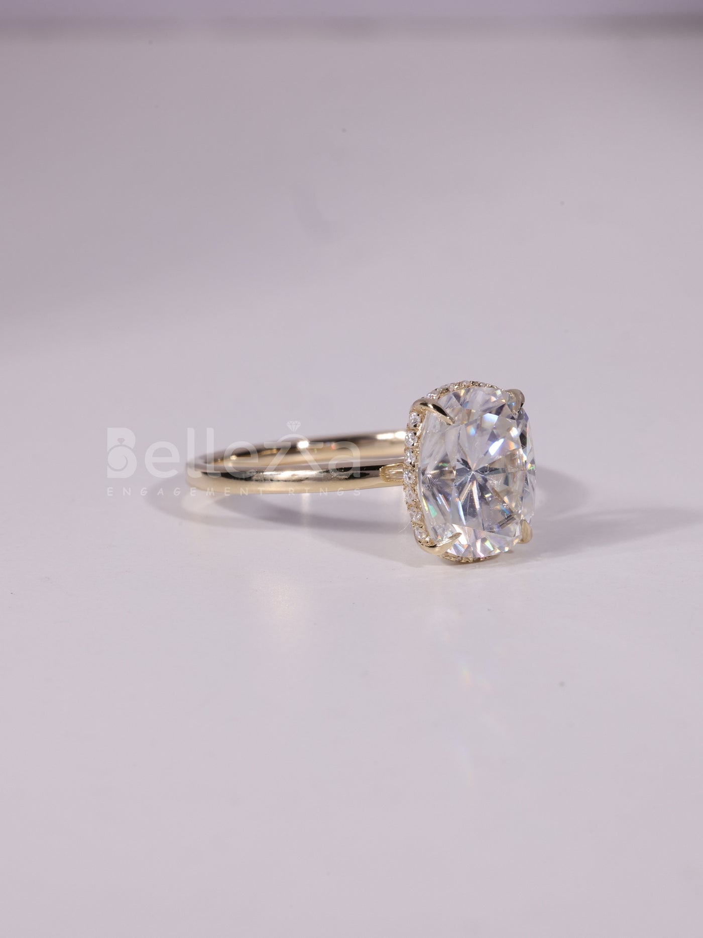 1.50CT-3.50CT Elongated Cushion Cut Hidden Halo Engagement Ring