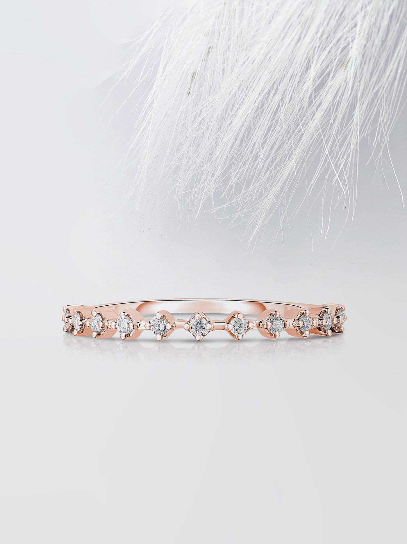 Round Cut Half Eternity Diamond Wedding Band For Women