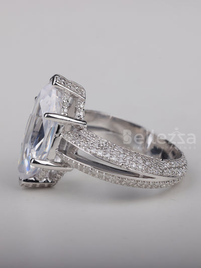 2.0CT Marquise Cut Cluster Diamond Moissanite Engagement Ring