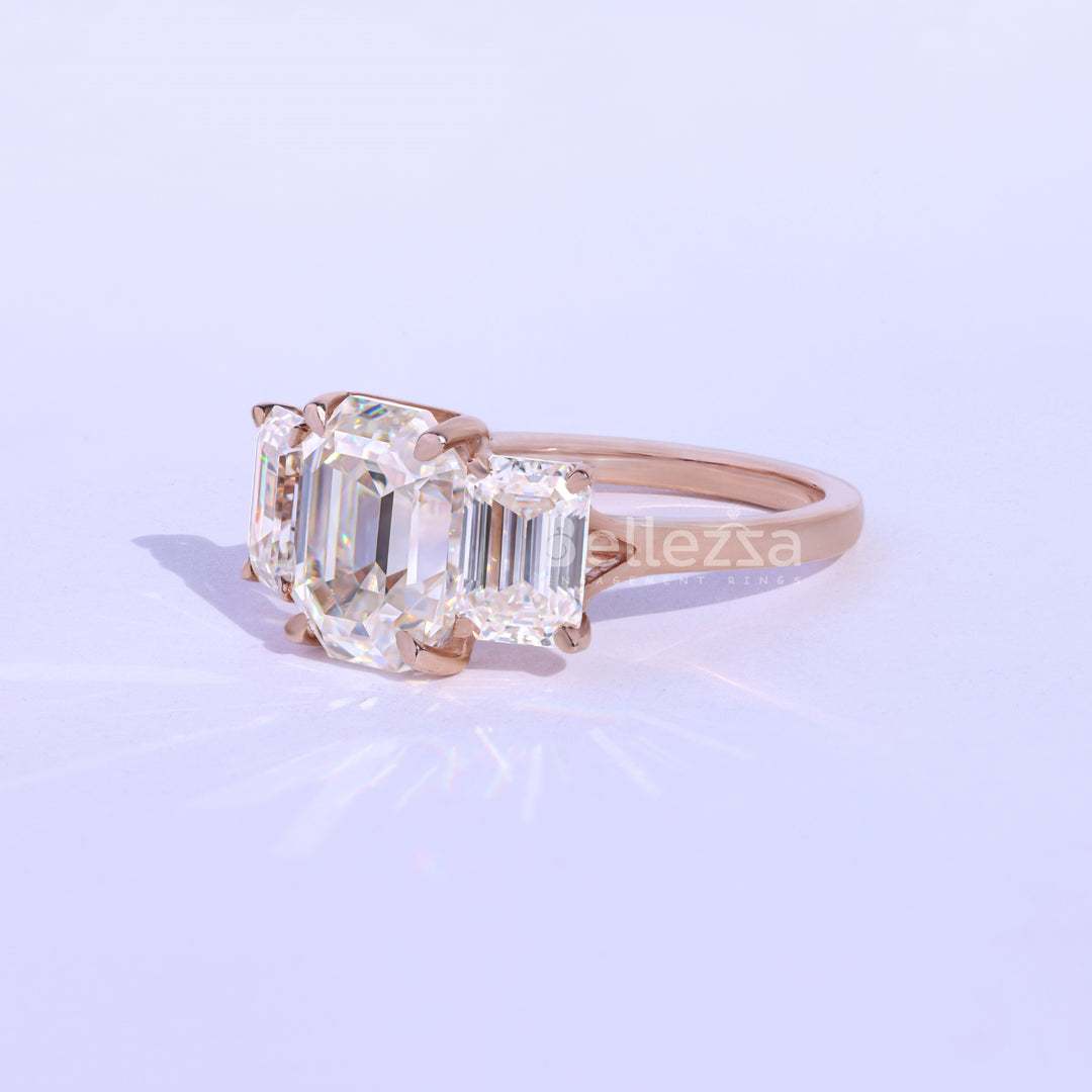 2.0CT Emerald Cut Three Stone Engagement Ring - Ready To Ship