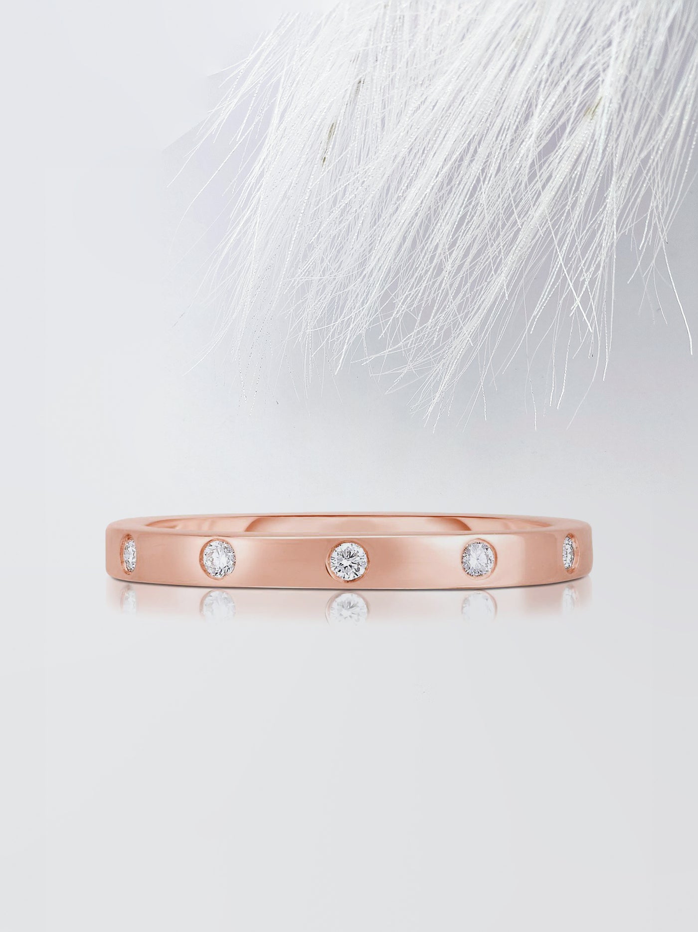 Round Cut Diamond Wedding Band For Women, Anniversary Gift For Her