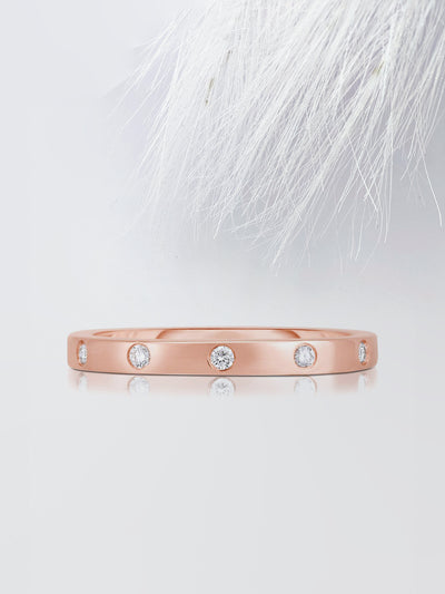 Round Cut Diamond Wedding Band For Women, Anniversary Gift For Her