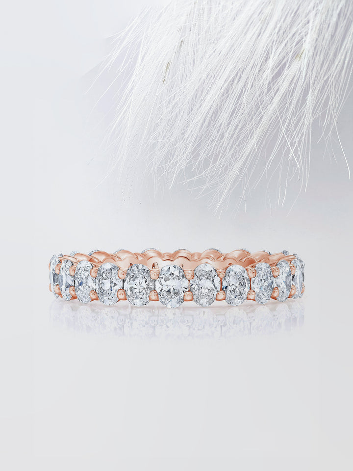 Oval Cut Eternity Diamond Wedding Band For Women