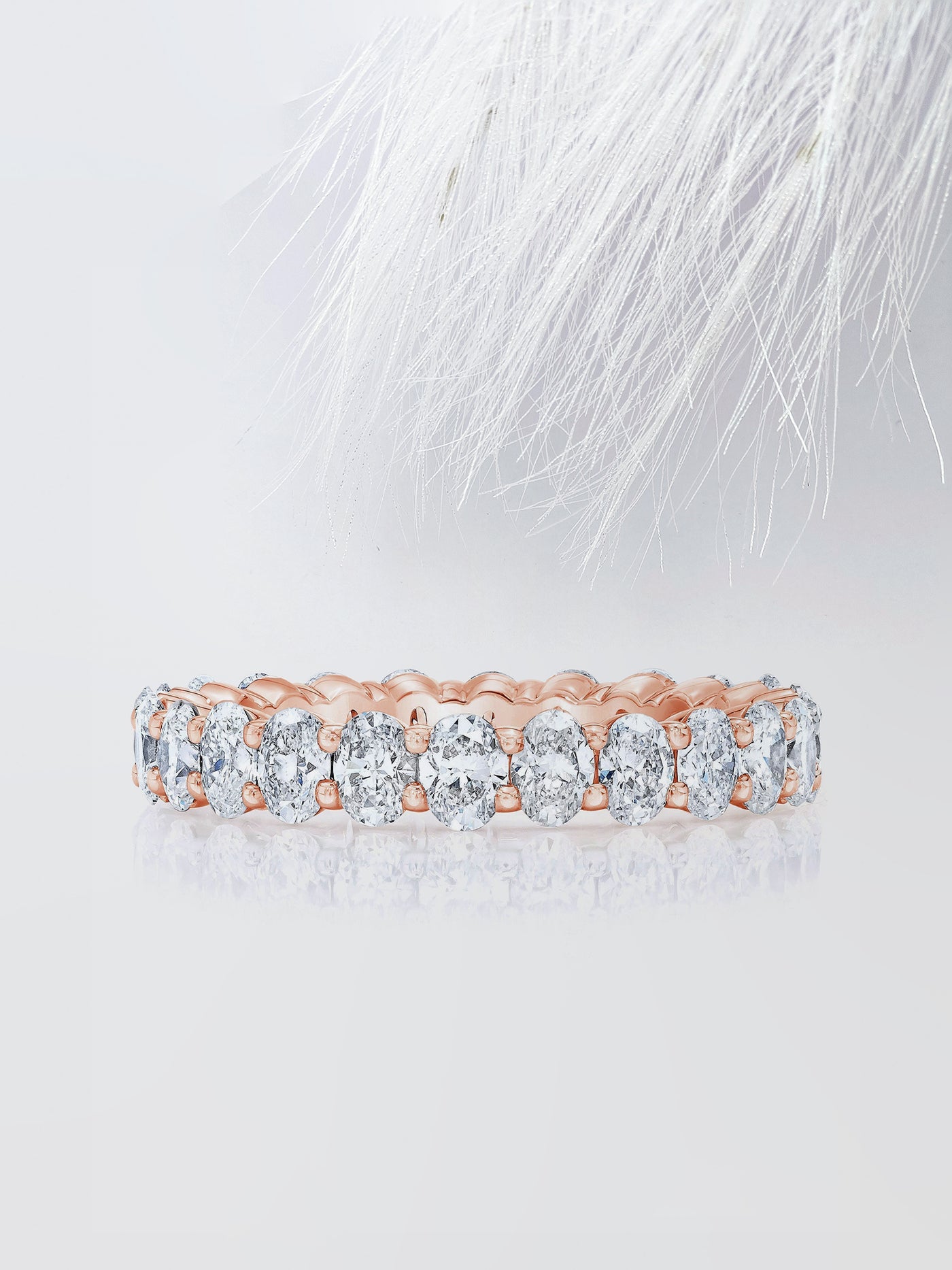 Oval Cut Eternity Diamond Wedding Band For Women