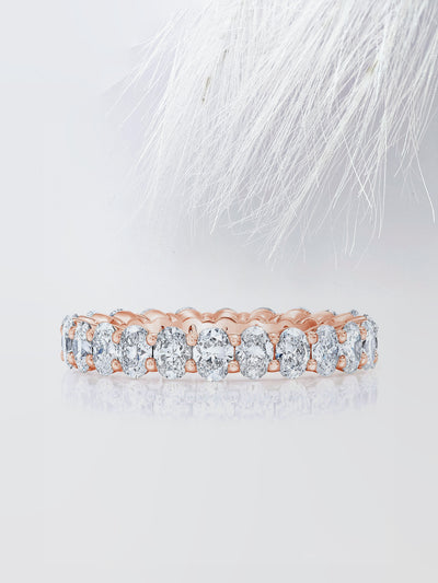 Oval Cut Eternity Diamond Wedding Band For Women