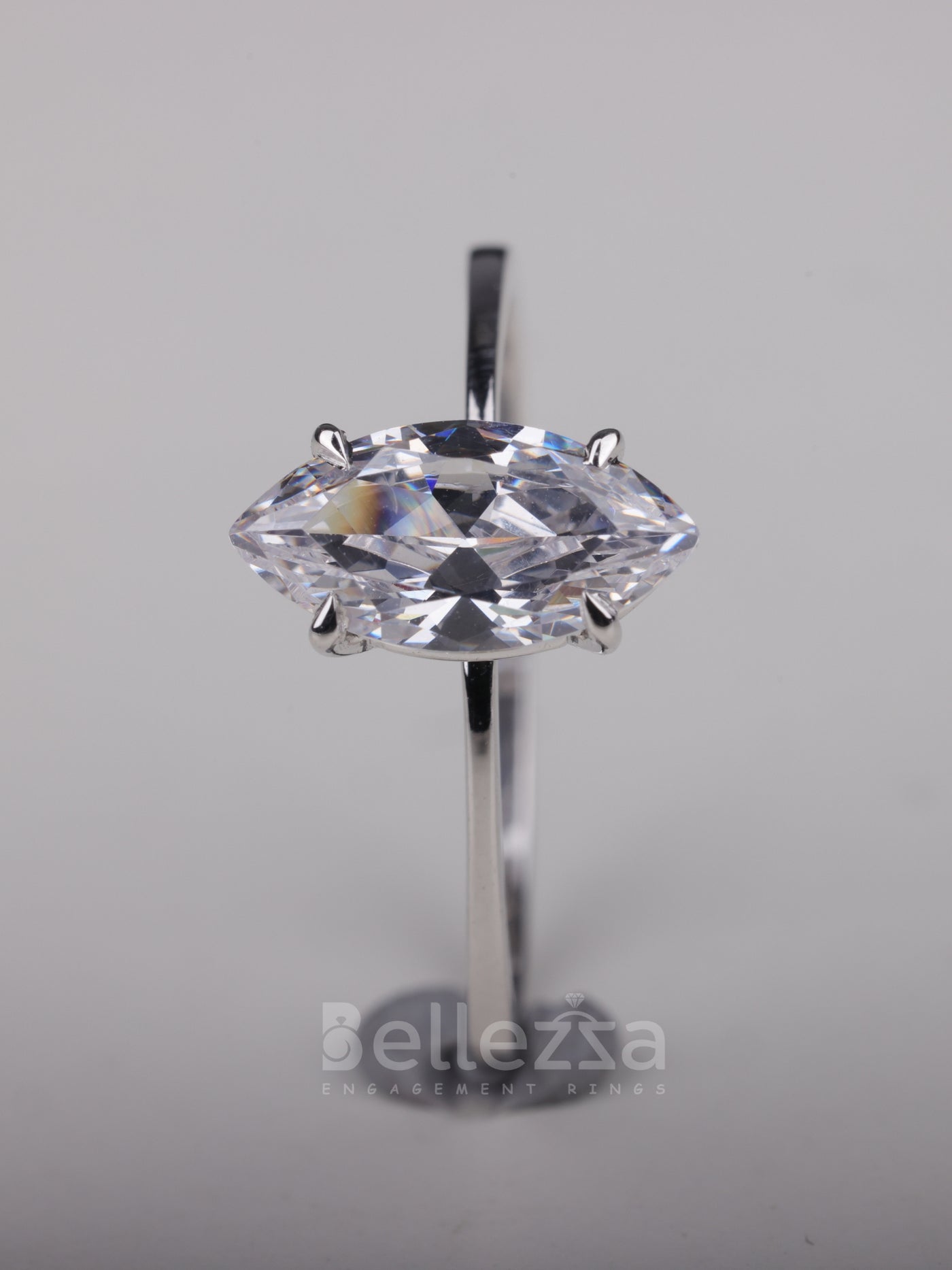 1.0CT Marquise Cut Solitaire Moissanite Engagement Ring