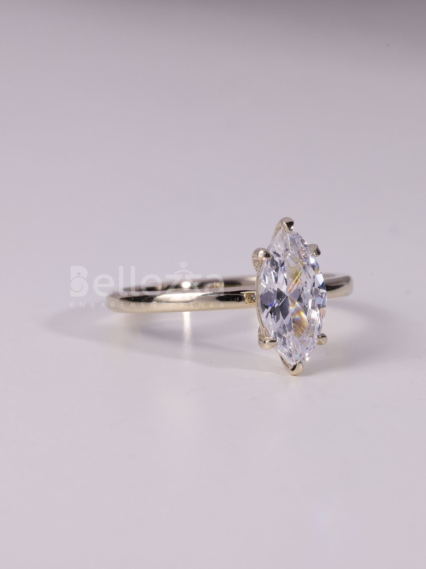 1.0CT-2.0CT Marquise Cut Solitaire Moissanite Engagement Ring