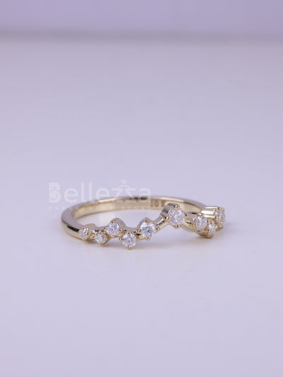 Round Cut Cluster Moissanite Wedding Band For Her