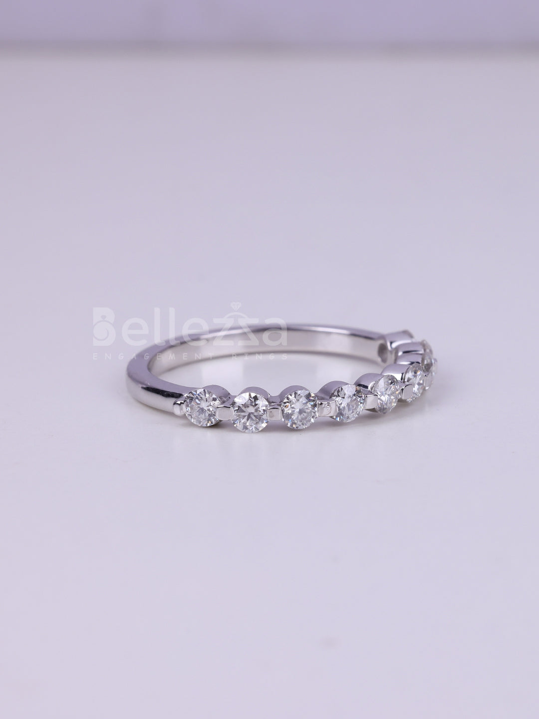 0.40TCW Round Cut Half Eternity Wedding Band For Her
