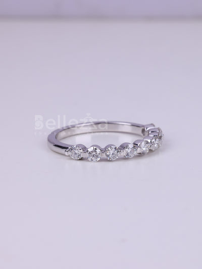 0.40TCW Round Cut Half Eternity Wedding Band For Her