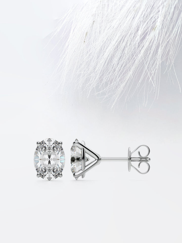 2.0CT Oval Cut Stud Moissanite Diamond Earrings For Women
