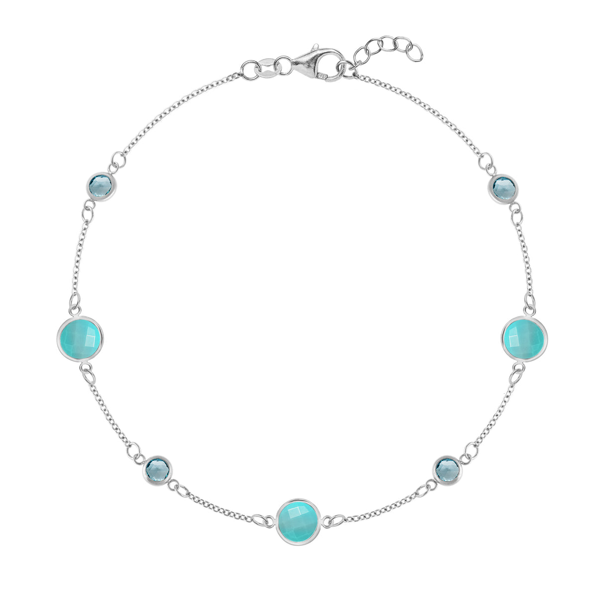 3.70TCW Round Cut Topaz Moissanite December Birthstone Bracelet
