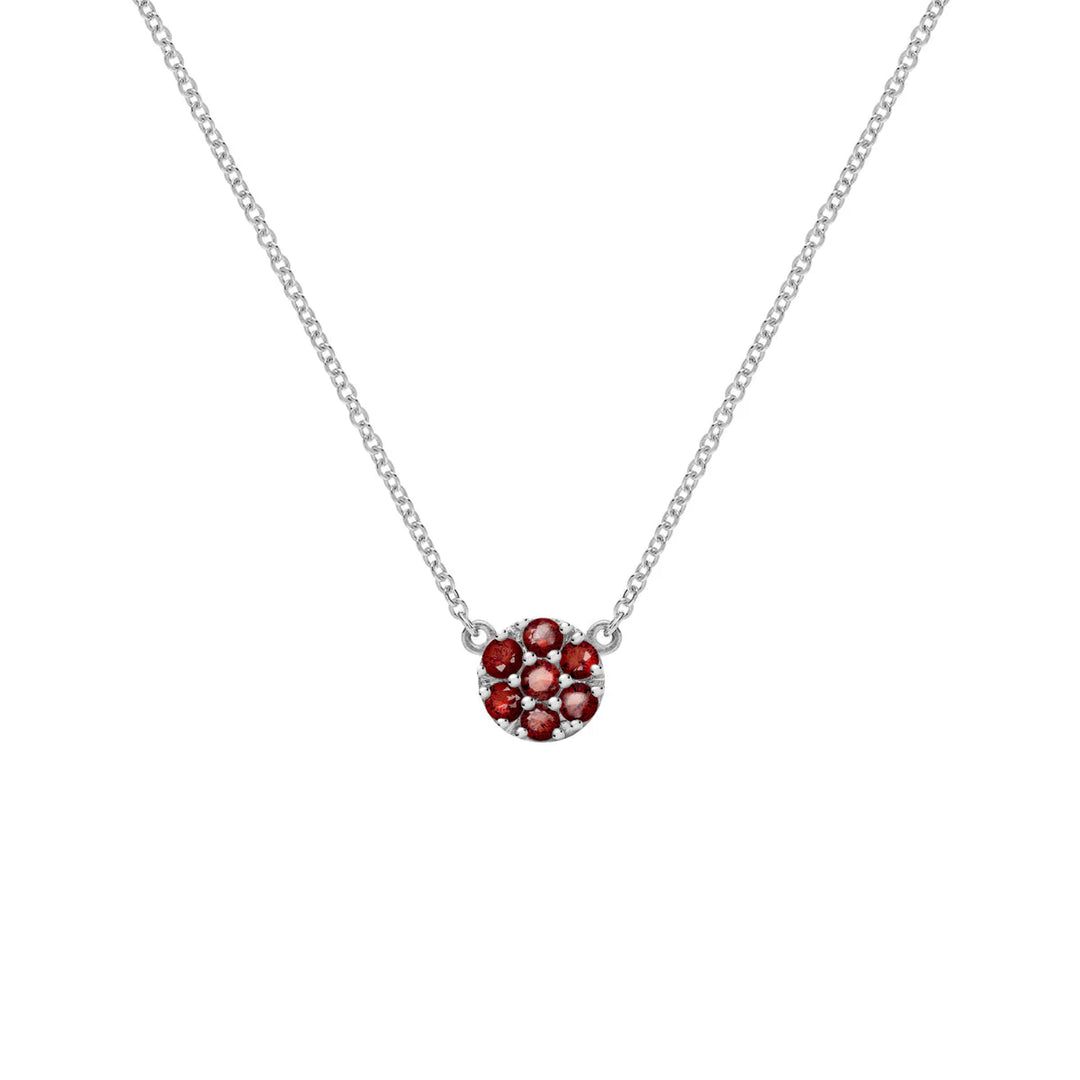 0.70 TCW Round Cut Floral Moissanite January Birthone Necklace