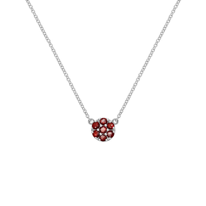 0.70 TCW Round Cut Floral Moissanite January Birthone Necklace