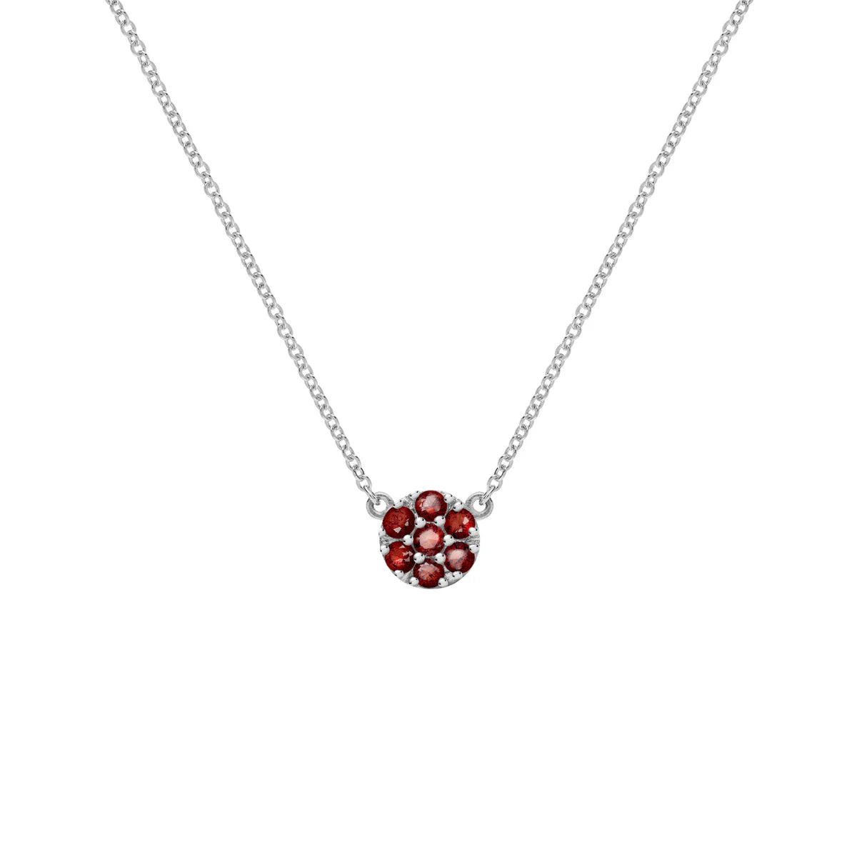 0.70 TCW Round Cut Floral Moissanite January Birthone Necklace
