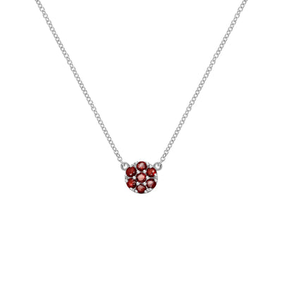 0.70 TCW Round Cut Floral Moissanite January Birthone Necklace